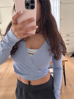 Brandy Melville Lavender Wrap Blouse